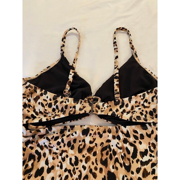 Time and Tru One Piece Swimsuit Womans Large Cheetah Animal Print Sexy Bikini - Picture 4 of 10